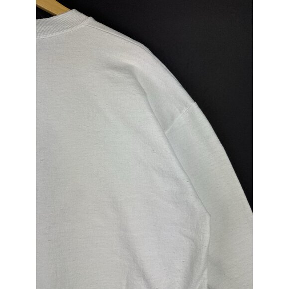Vintage 90s Jack Russell Dog Animal Pet Art White Crewneck Large - Picture 16 of 16